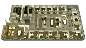 3D floor plan with furniture