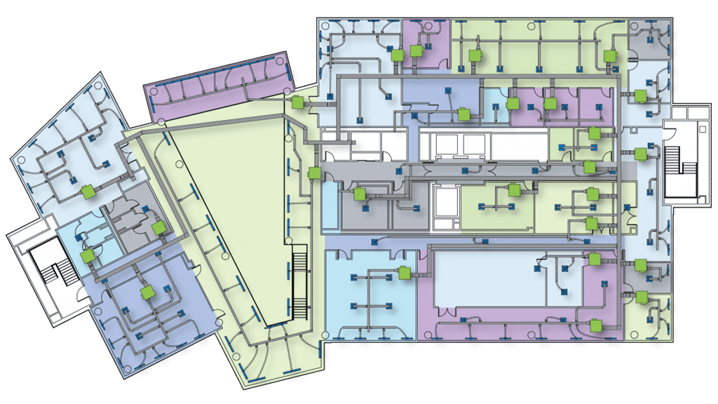 2D floorplan graphic with Air Handling Units