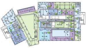2D floorplan graphic with Air Handling Units
