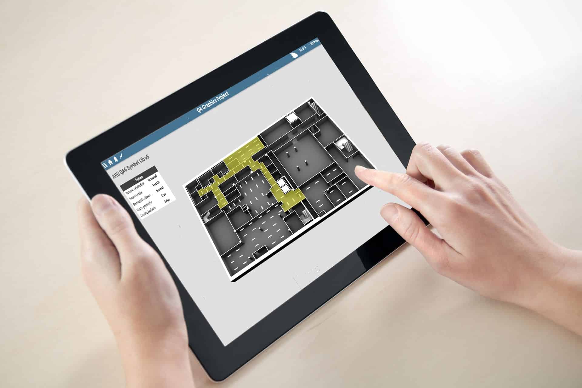 Tablet with interactive floor plan