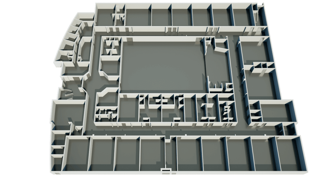 Monochromatic 3D floor plan