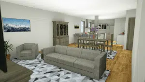 3D rendering of furnished apartment