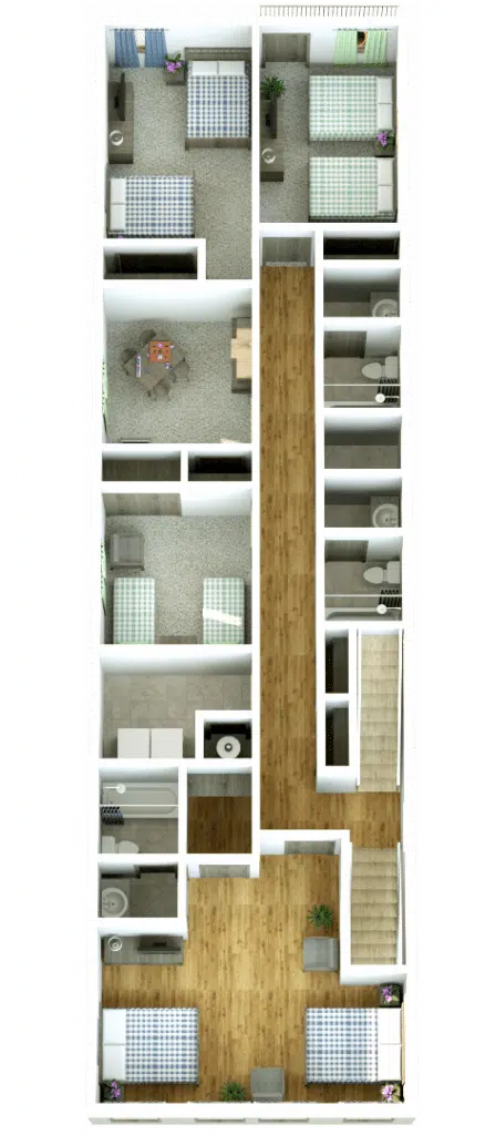 3D floor plan fully furnished