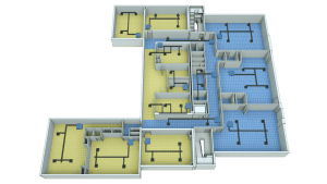 3D floor plan Template 4 gold