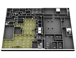 3D Floor plan, lighting efficiency example