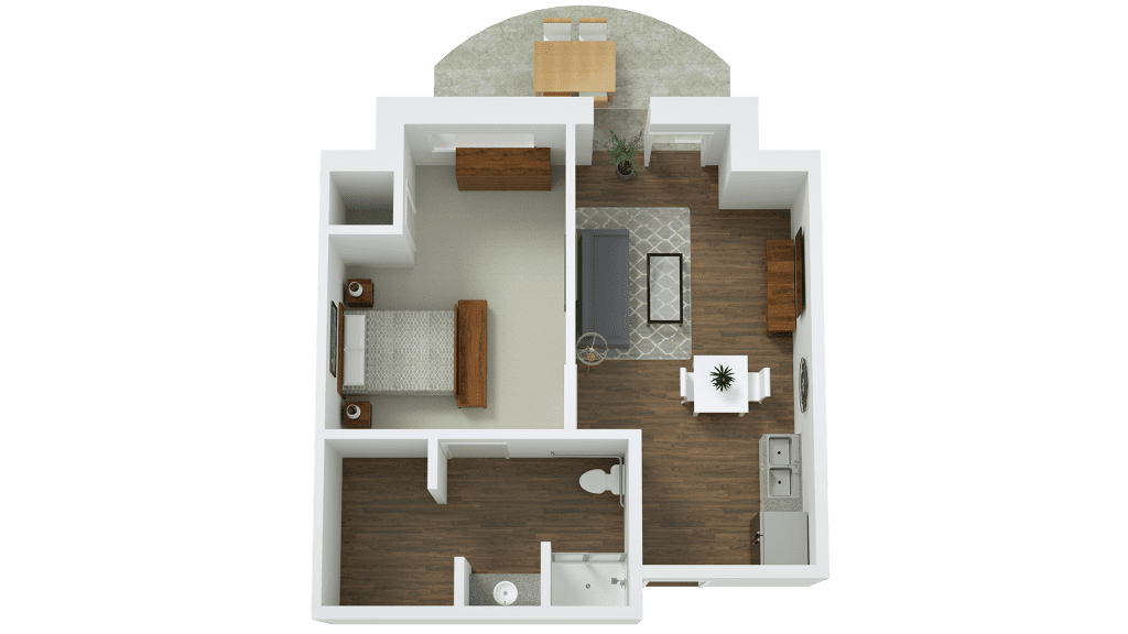 3D apartment, Multi-Family housing, Senior Living, 3D Floor Plan