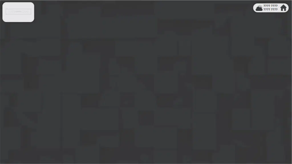 A dark 3D geometric background with overlapping squares. In the top left corner, there's a small white rectangle, and in the top right corner, two circular icons followed by unreadable text. The rest is mostly empty space.