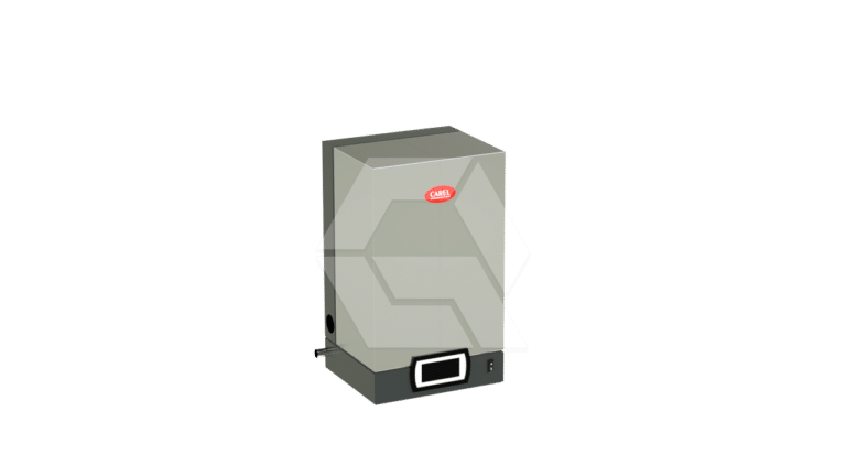 A digital illustration of a stainless steel laboratory oven with a control panel at the bottom, a power switch, and a red label on the front. The oven is placed against a plain white background.
